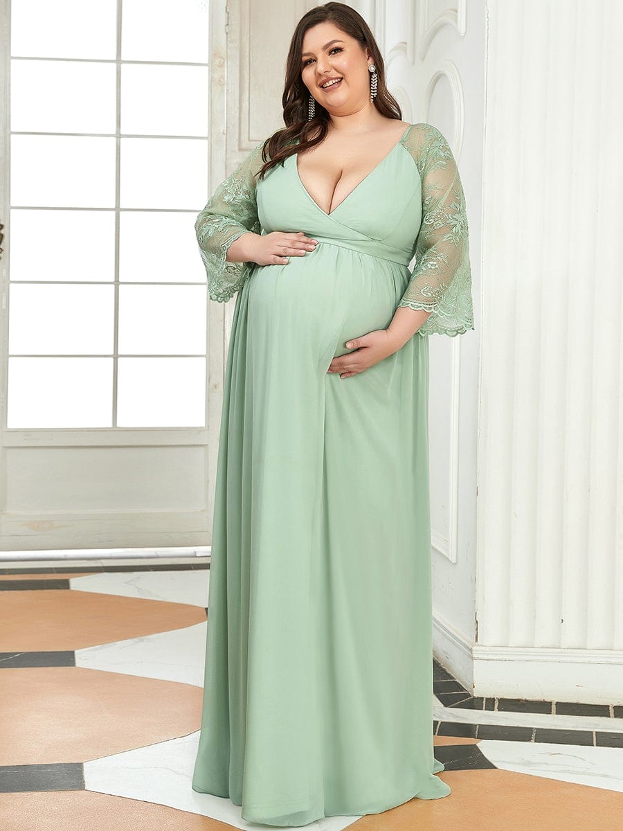 sage green maternity dress